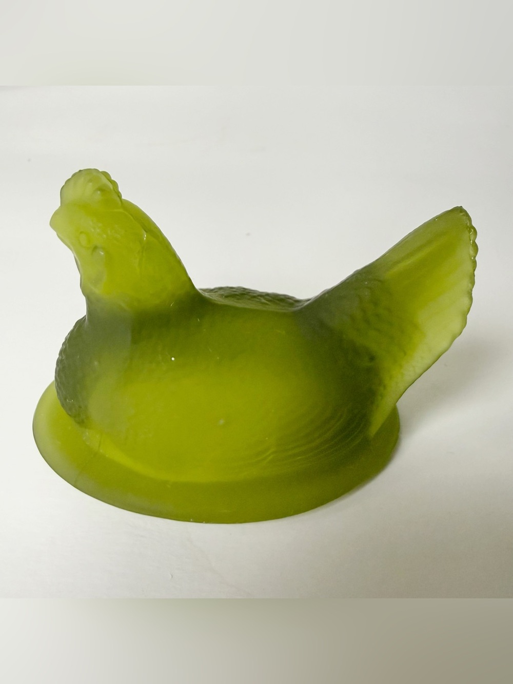 Vintage Westmoreland Green Satin Glass Hen On Nest Mini 3 1/2” - Picture 2 of 14
